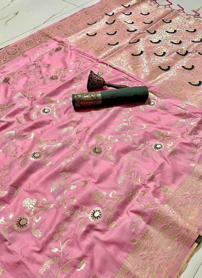 Silk Baby Pink Festival Wear Weaving Saree